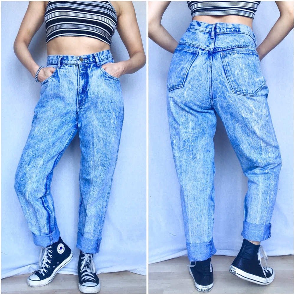 Vintage CALVIN KLEIN Acid Stone Wash Mom Jeans 8 - Picture 1 of 8